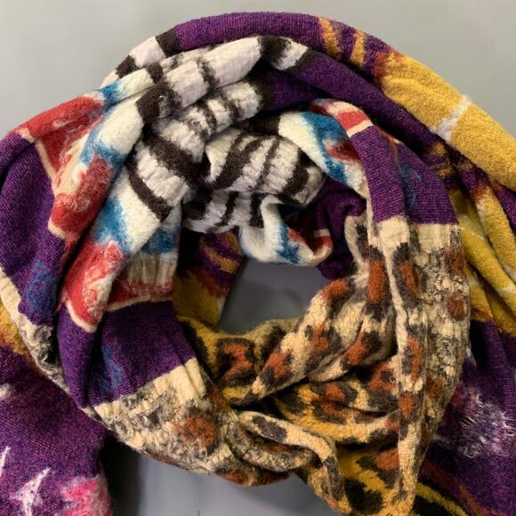 KAPITAL Multi Color Patchwork Oversized Wool Scarf - Picture 3 of 4